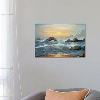 Wendis Bathroom California Coast 1 Piece Wrapped Canvas Painting