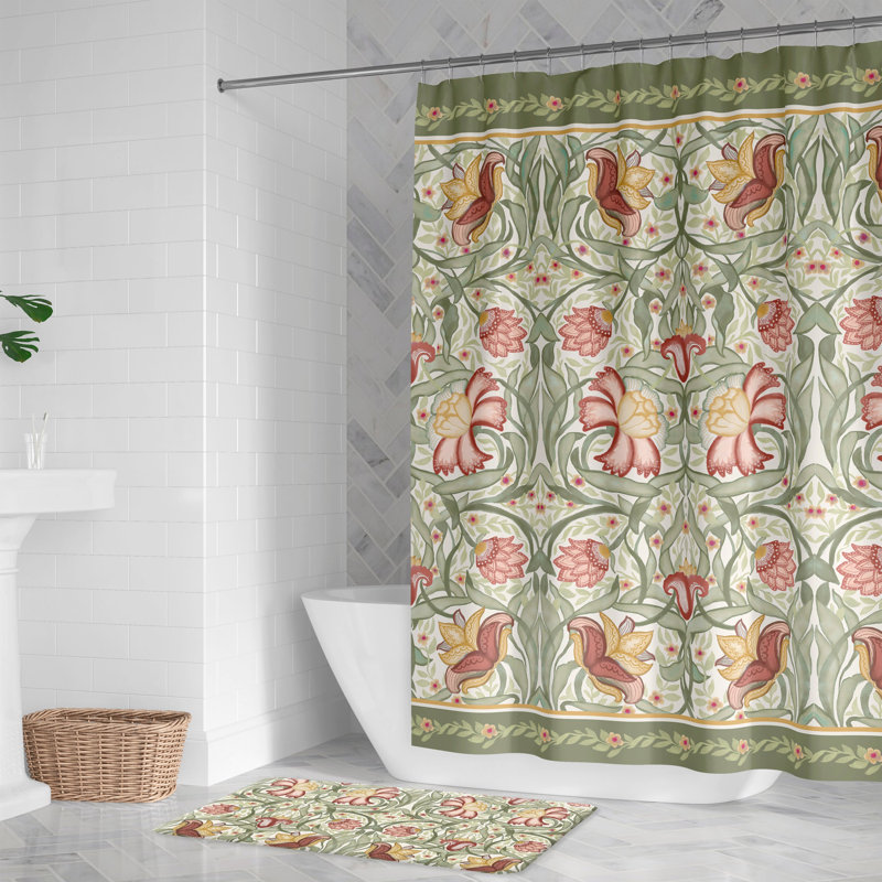  Classic English Floral Shower Curtain