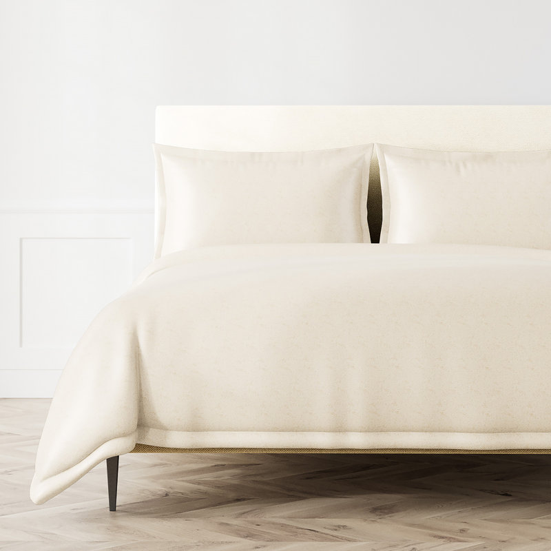 Imprint Glam Polyester Jacquard Geometric Shapes Duvet Cover, King Duvet Cover + 2 King Shams, Pearl
