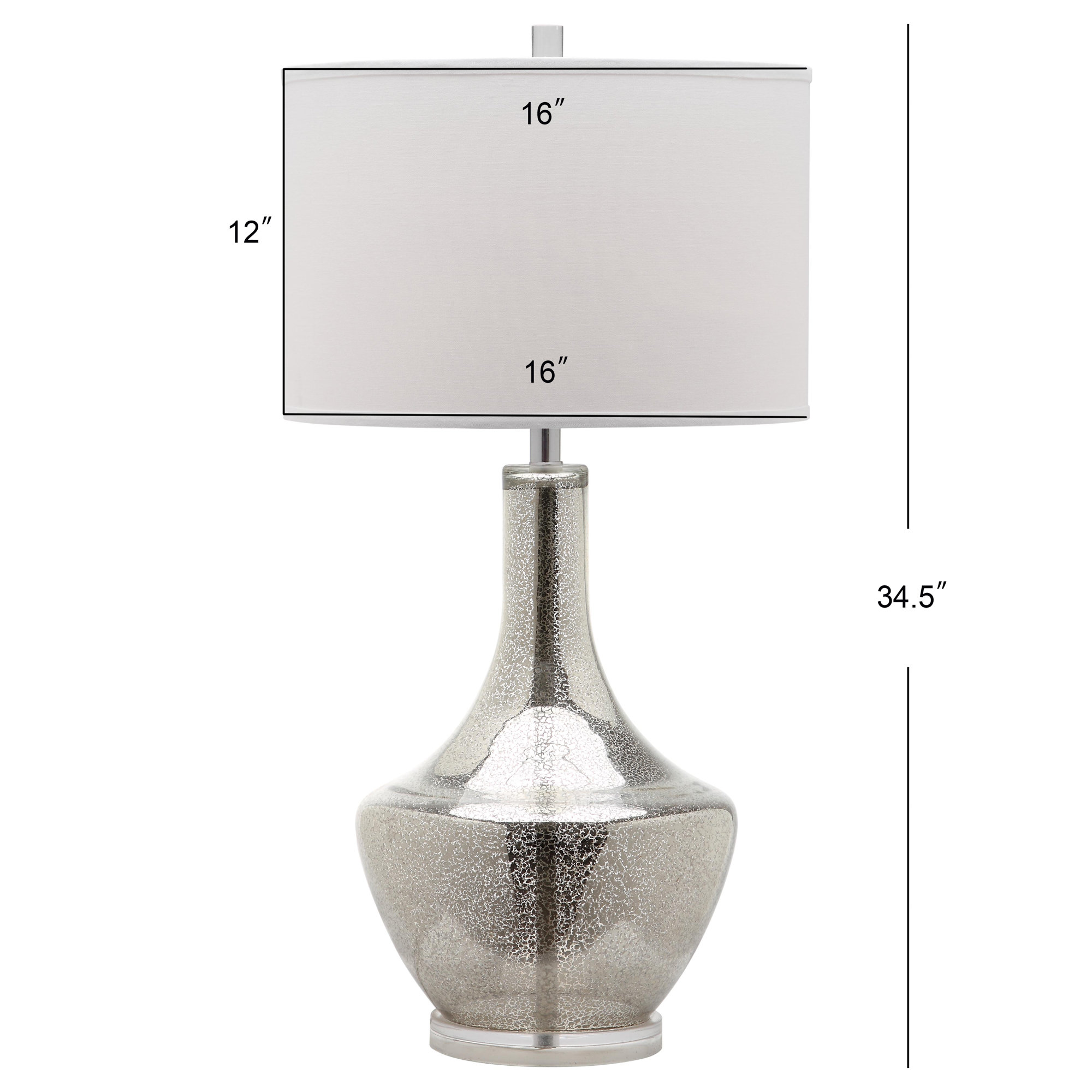 Barrington Glass Table Lamp, Silver