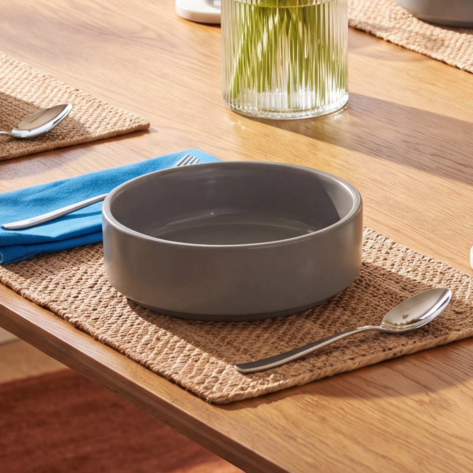 PILAR Stoneware 3.8 oz. Dessert Bowl, Pewter