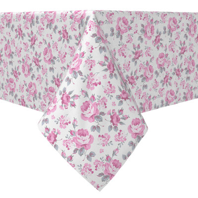 Square Floral Cotton Twill Tablecloth