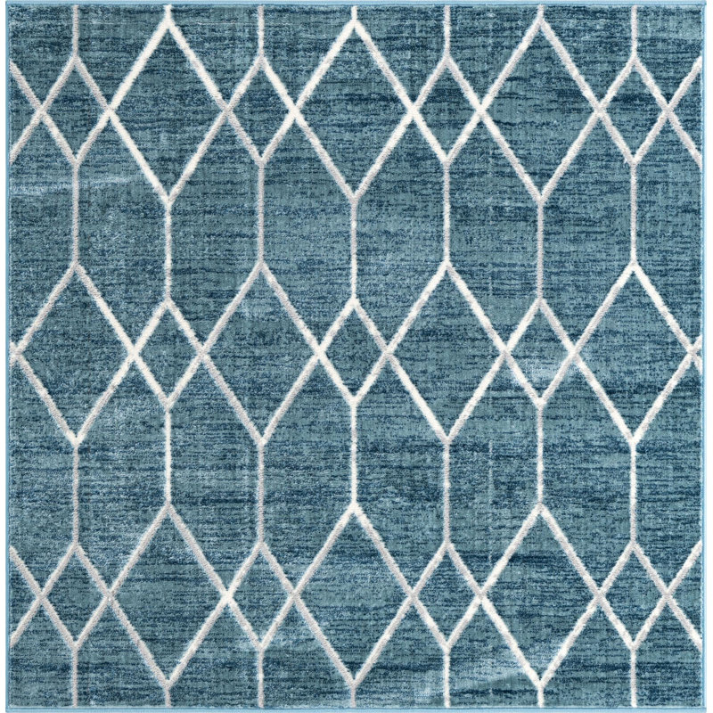 Eshin Geometric Indoor Rug, Square 7'