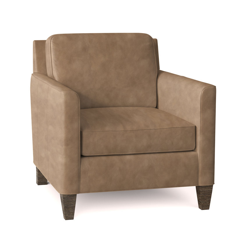 Yorba Leather Armchair, Outsider Raven Genuine Leather, Cobblestone
