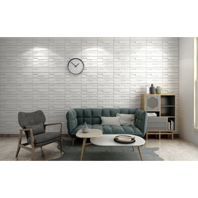 Panneaux muraux blancs 19,7 po x 19,7 po Falkirk Ross (paquet de 1)