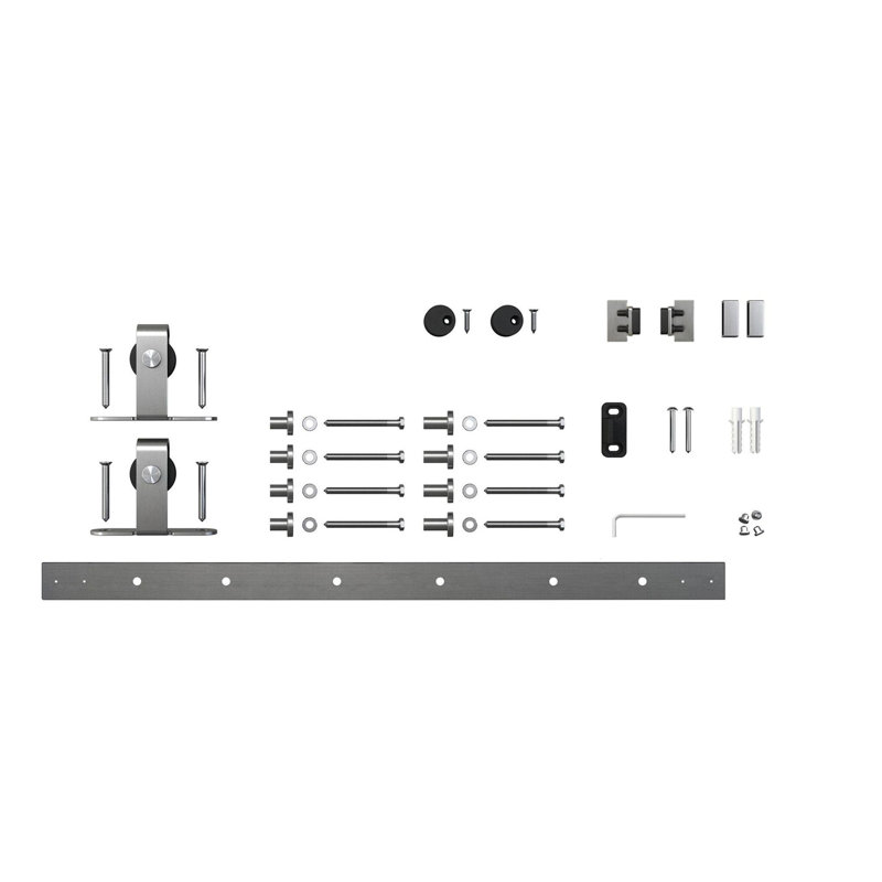 Ensemble de quincaillerie standard pour porte de grange à rail unique, 72", Acier inoxydable