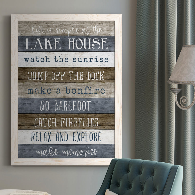 Fairlawn Simple Lake Rules, reproduction d'art sur toile, H 37,5 po x l 27,5 po x P 1 po, Blanc
