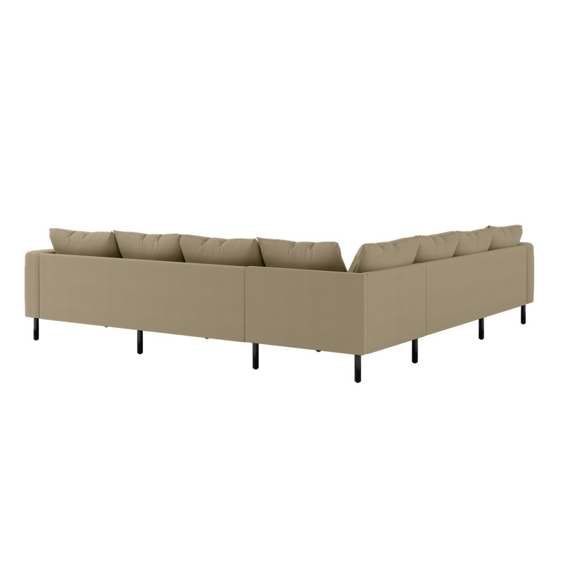 Essential 7-Seat Corner Sectional, Farro Upcycled Poly, Metal