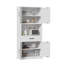 Armoire de rangement de 71 po en acier blanc avec grand comptoir, tablettes réglables, tiroirs et crochets, armoire de style moderne robuste et armoire