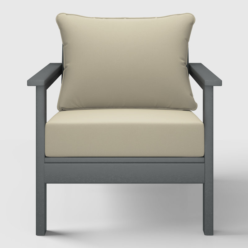 Chaise profonde avec coussins (ensemble de 2), Beige, Gris