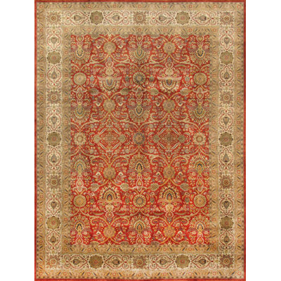 Canvello Tabriz Hand-Knotted Lamb's Wool Area Rug- 8'11" x 11'11"