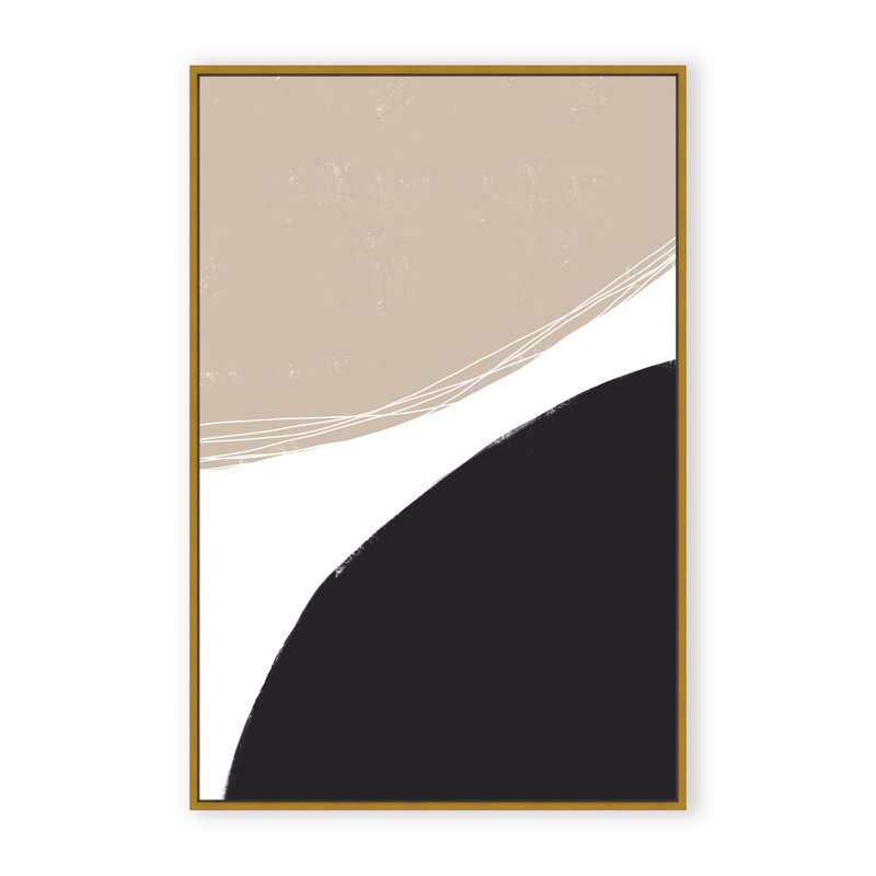 Abstract Joyful Harmony by  - Picture Frame Painting on Paper, Framed Canvas, 24" H x 16" W x 2.375" D, Gold