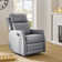 McGuffey Faux Leather Swivel Rocker Recliner with Metal Base