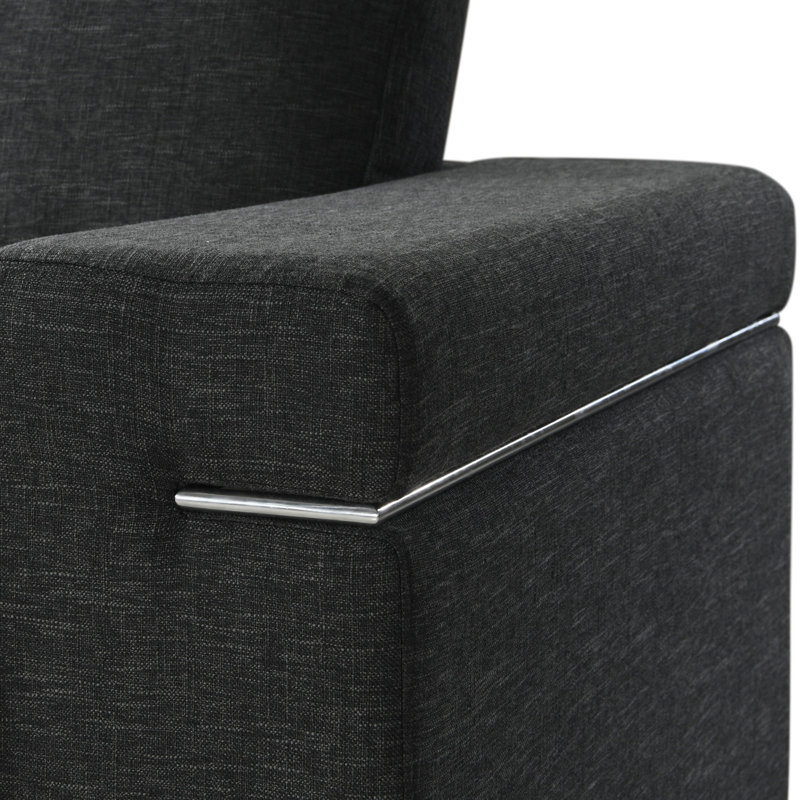 Chaise avec accoudoirs en tissu Gianna, Noir