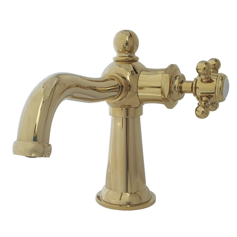 Whitaker Single Hole Bathroom Faucet with Drain Assembly, Polished Brass