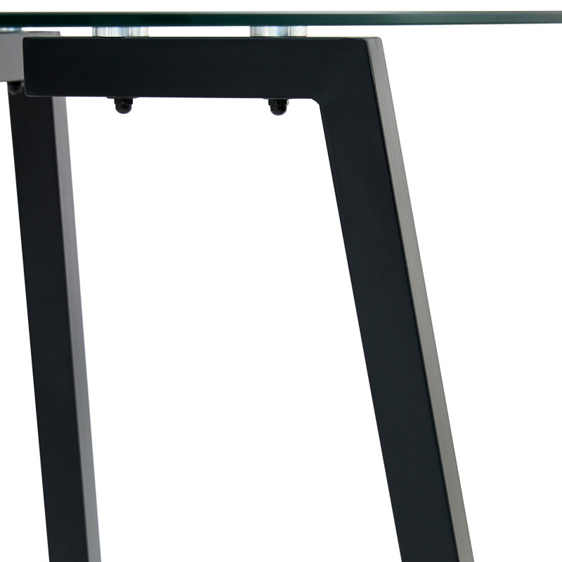 Table de salle à manger Heimoana, Noir, H 29,5 po x l 42 po x P 42 po