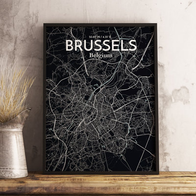 Brussels City Map - No Frame Print