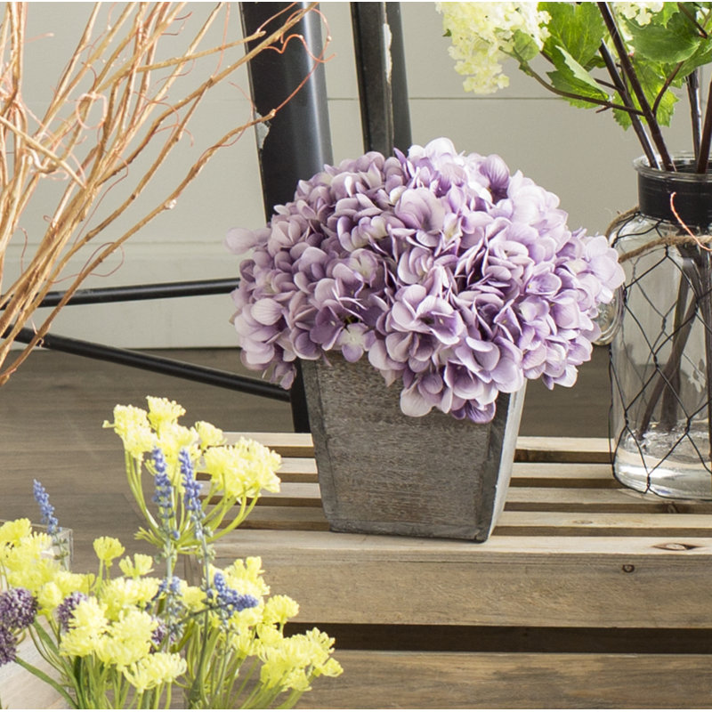 Arrangement d'hortensia artificiel en pot, Lavande