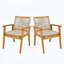 Chaises de salle à manger d'extérieur en bois d'acacia et corde en teck (ensemble de 2)