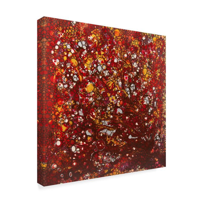 «Dimension Red Orange» par Jurica, reproduction d'art sur toile tendue, H 18 po x l 18 po x P 2 po