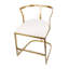 Chaise Cavendish avec cadre doré délavé et siège blanc, parfaite pour un décor moderne et rétro, durable et élégant