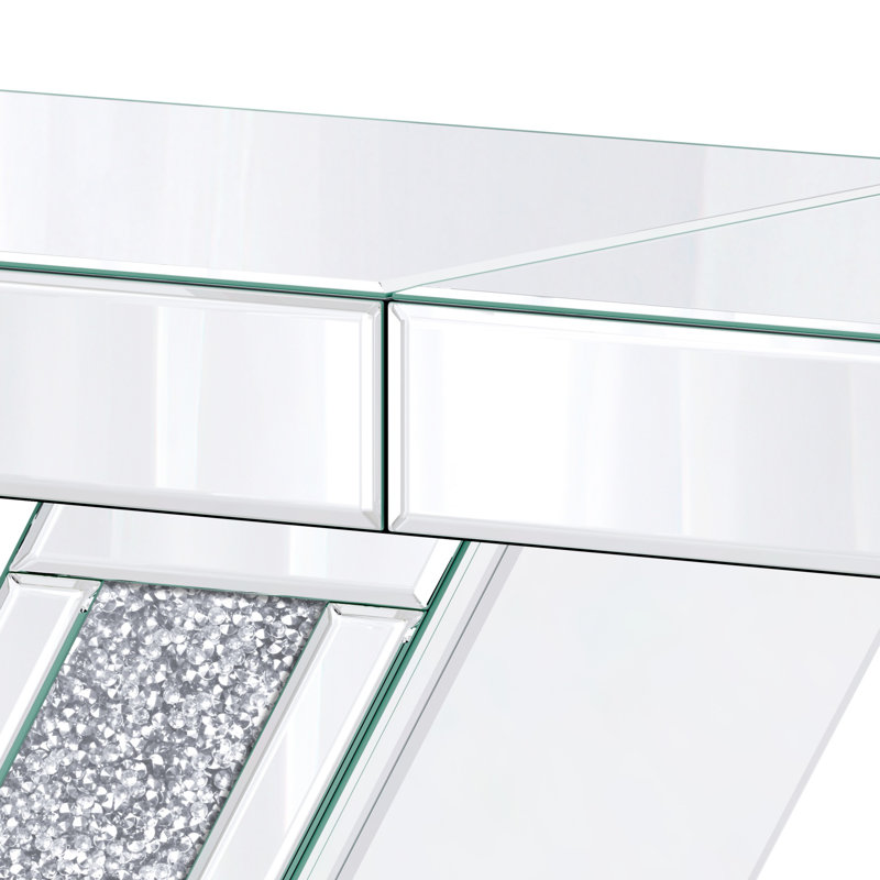 Console 47,2 po en verre à miroir pour le salon du vestibule