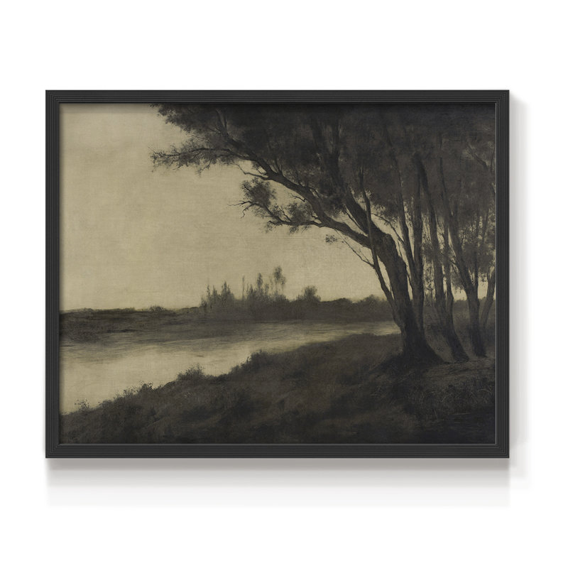 Paysages rétro-DCLVII - impression encadrée - réaménageable, Noir, H 16 po x l 20 po