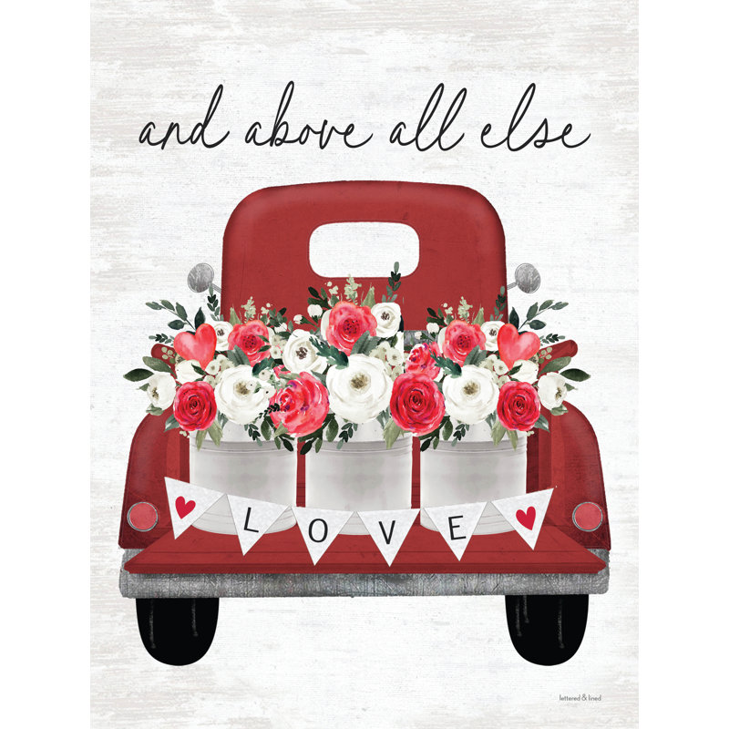 «Love Truck» par lettres et doublure, H 18 po x l 12 po