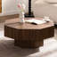 Table basse octogonale en bois de 30,51 pouces, élégante et durable pour les salons et les chambres modernes, finition noyer