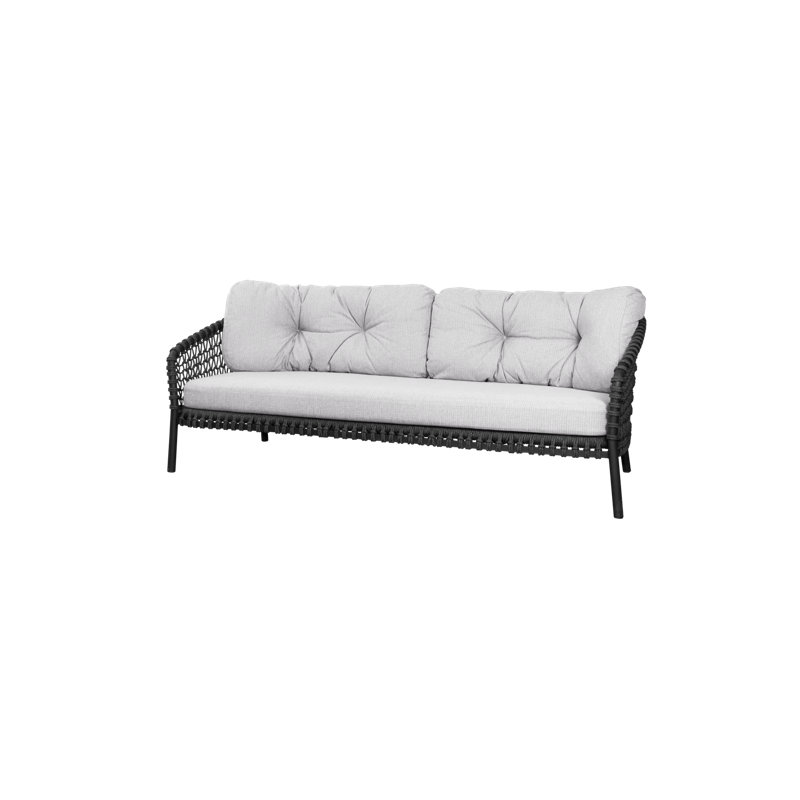 Ocean Large 3-Seater Sofa Cushion Set, White Gray Polypropylene/Olefin