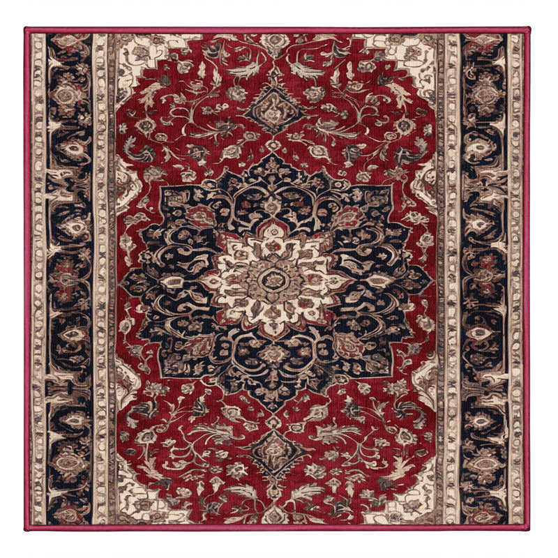 Tapis brun lavable à la machine, Carré 5 pi