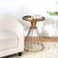 Table d'appoint en pin rétro Hollow Edge, or antique et couleur naturelle