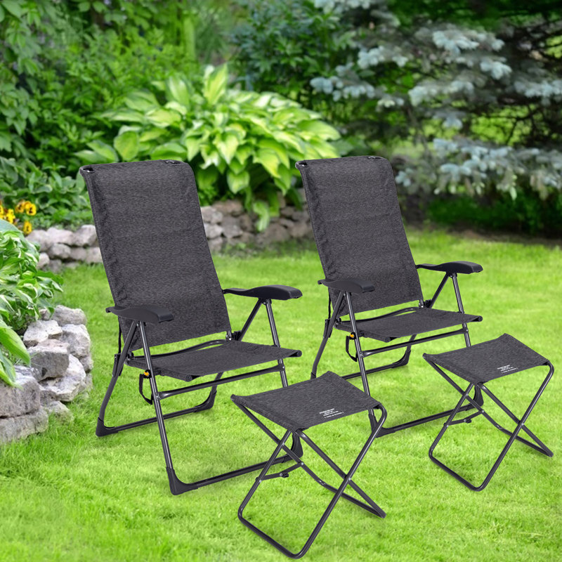 Chaise de camping inclinable avec repose-pieds Gratia