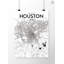 Carte de la ville de Houston - reproduction d'impression-209452189