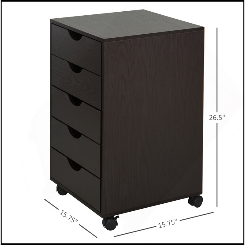 Classeur à 5 tiroirs avec style nordique minimaliste, roues et grande capacité