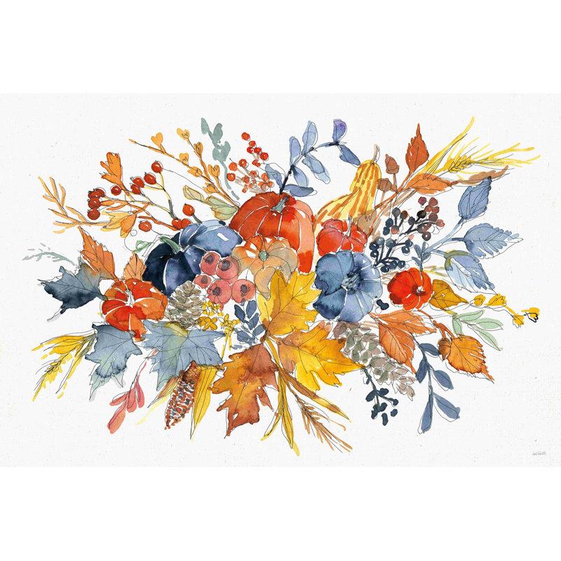 «Fall Flair I» par Anne Tavoletti, peinture sur toile tendue, H 8 po x l 12 po