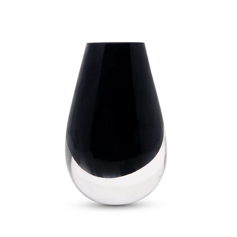 Vase 6,5 "H, Noir, H 6,5 po x l 4,75 po x P 2,25 po