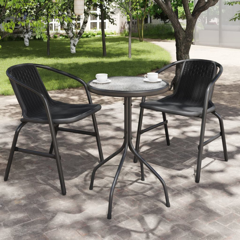 Table d'extérieur en verre Meral, H 28 po x l 19,7 po x L 19,7 po