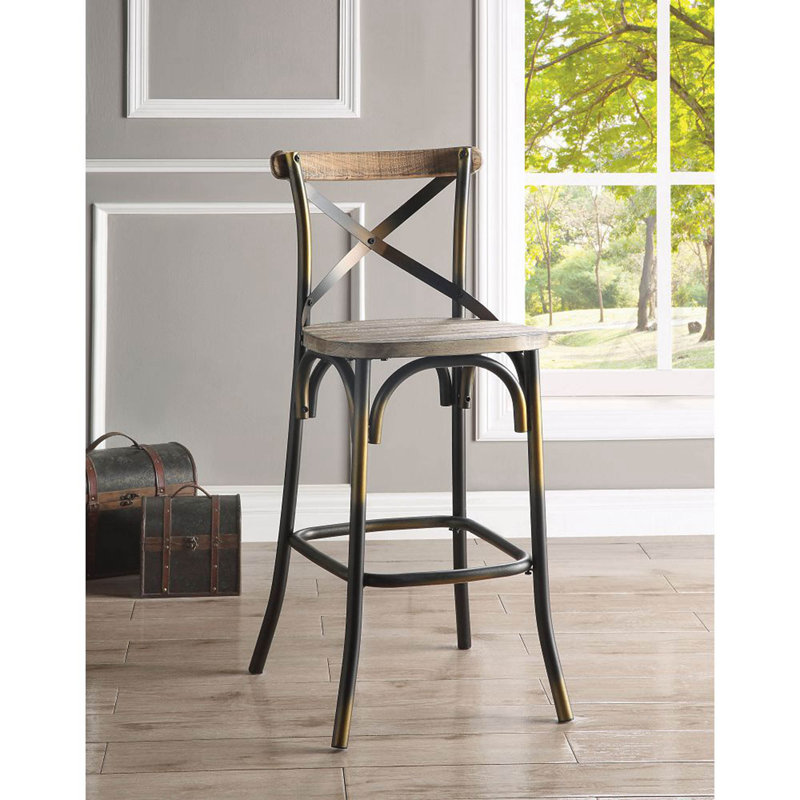 Veale Yahir Armless Bar Stool, Antique Copper