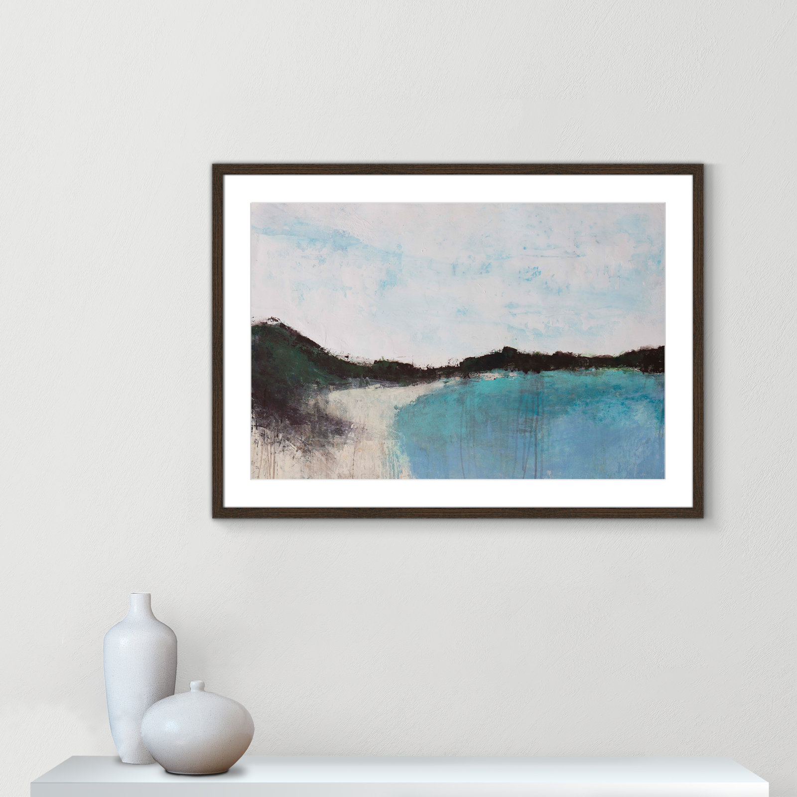 Mountainside Lakeview III Print, 25.5" H x 35.5" W x 0.75" D, Walnut Framed