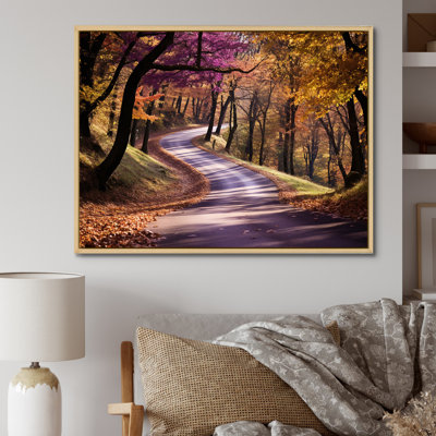 Shades Of Purple Road Into Forest V - Art mural sur route