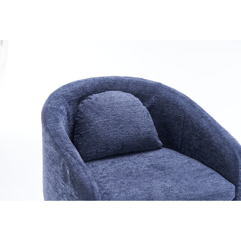 059-Ensemble de 1 fauteuil de salle à manger en chenille avec coussin de dossier et roues universelles