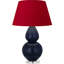 Matte Double Gourd Table Lamp - Ash, Lucite - Bright blue, Gray Shade-166459482-166459483