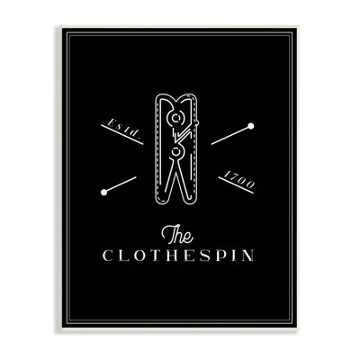 The minimal de la pince à linge noir et blanc - Illustration