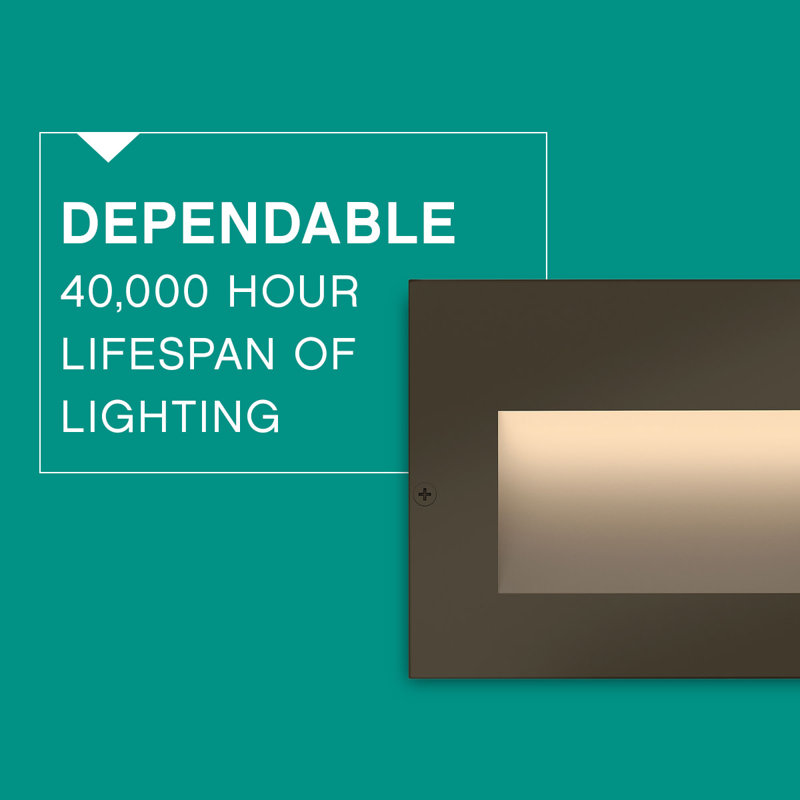 Taper Horizontal Low Voltage Hardwire LED Deck Light, 3.25" H x 4.5" W x 1" D, Bronze