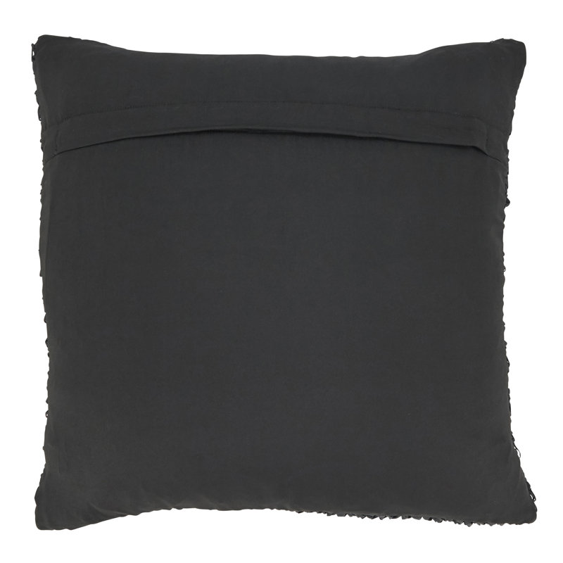 Raffia Collection Polyester Indoor/Outdoor Throw Pillow, Black