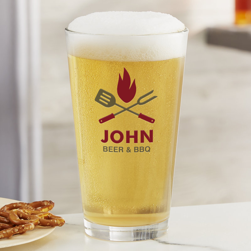 The Grill Personalized Printed 16oz. Pint Glass, Yes