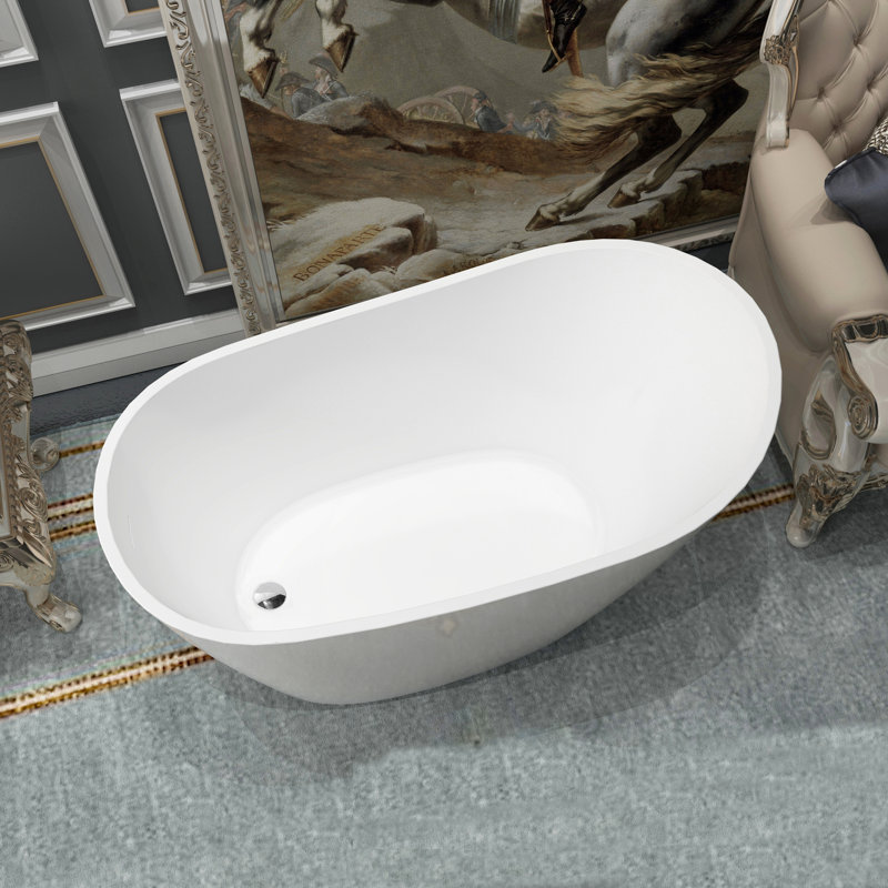 51 Inch X 30 Inch Free Standing Tub Deep Soaking Bath Tub Freestanding Soaking Acrylic Bathtub