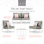 Chaise d'appoint d'extérieur en métal avec coussins et coussin décoratif pour le porche, le balcon ou la cour Elle Decor Mirabelle-29308861