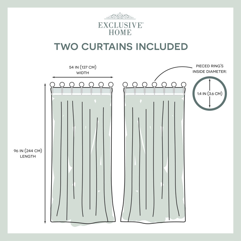 Sheer Curtain Pair, 54" W x 96" L